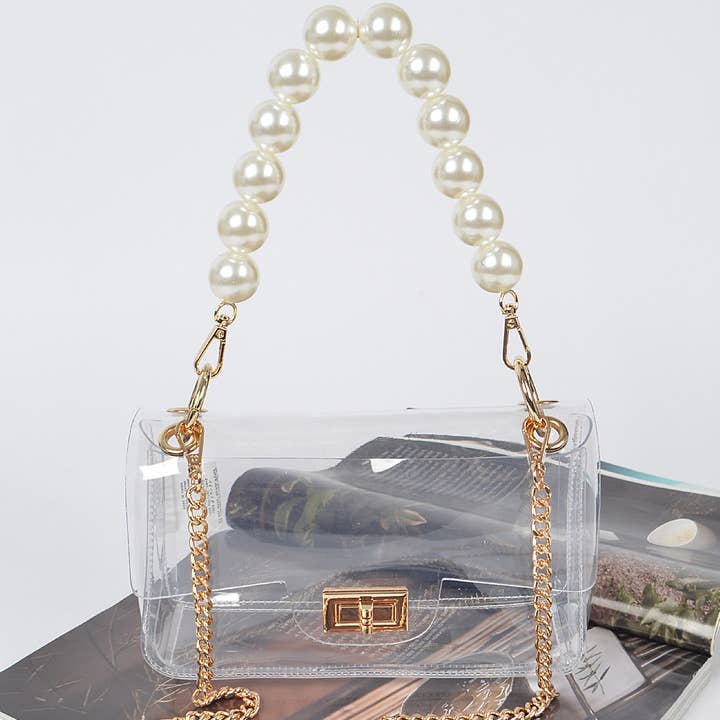 Pearl Chain Clear Purse (PREORDER 08/10)