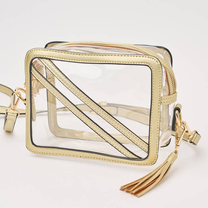 The Cline Gold Clear Stadium Crossbody