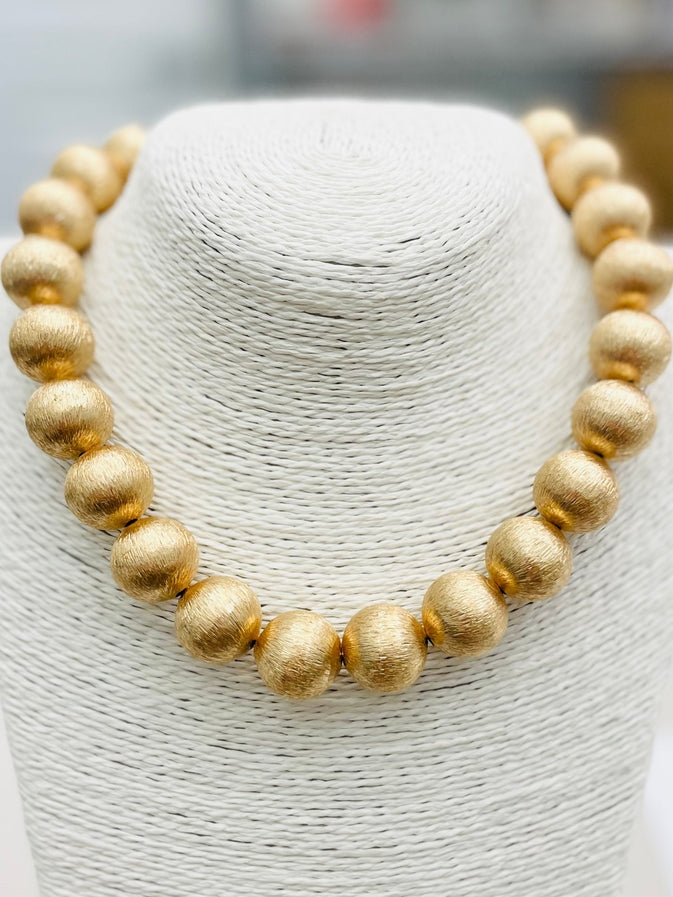 Big Ball Necklace Brushed Gold