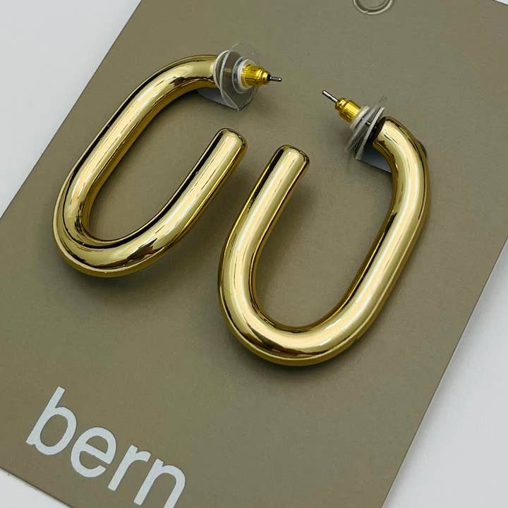 Golden Thick Long Hoop